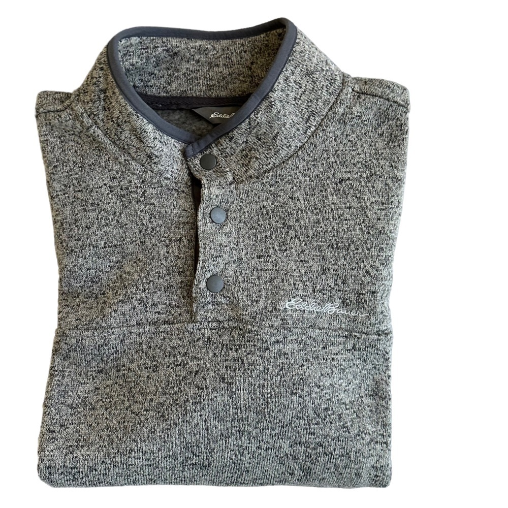 Eddie Bauer Men's Radiator Fleece Pullover 1/4 Snap Classic Fit Sweater Size: L - Picture 13 of 13